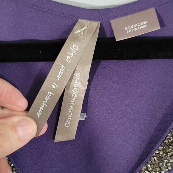Penningtons Purple sleeveless blouse with crystal lined neckline. Elegant! EUC - Picture 5 of 10